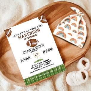 Sport Football  Second Birthday 8th year Down Invitation