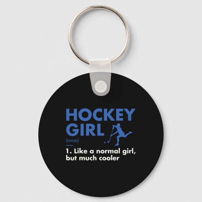 Sport Girl Definition Hockey  Key Ring (Front)