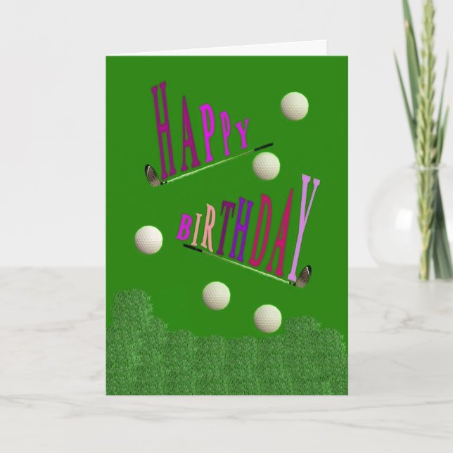 Sport Golf Happy Birthday Greeting Card / Invitati (Front)