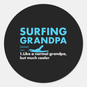 Sport Grandpa Definition Surfing Classic Round Sticker
