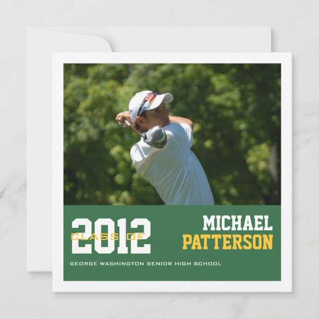 Sport Guy Photo Graduation Party CUSTOM Invitation (Front)