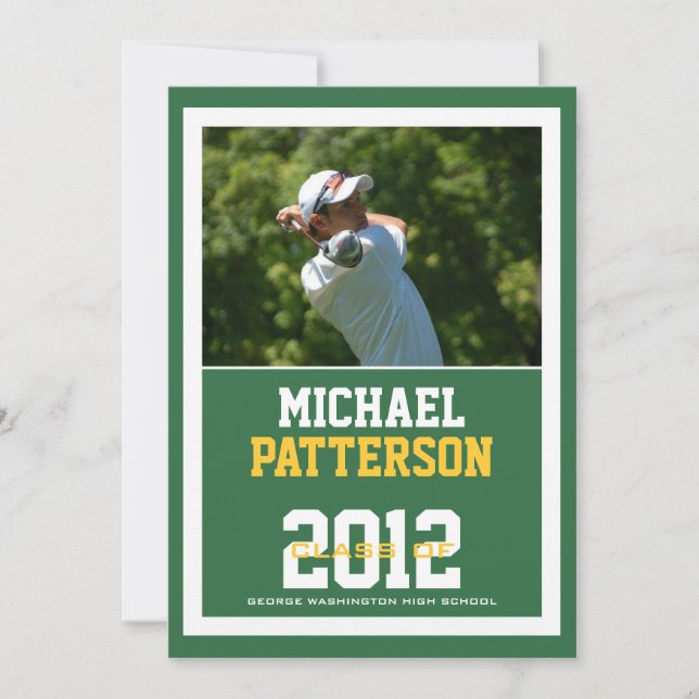 Sport Guy Photo Graduation Party CUSTOM Invitation (Front)