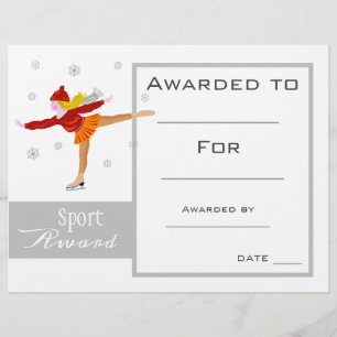 Sport ice-skating certificate award