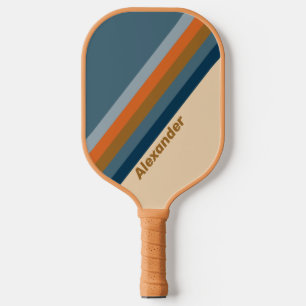 Sport Indigo Horizon Stripes with Name Pickleball Paddle
