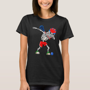 Sport Lacrosse Skeleton Men Boys Kids Halloween Co T-Shirt
