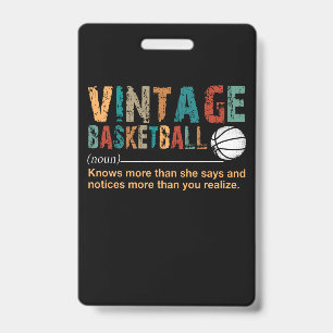 Sport Lover   Retro Vintage Basketball Definition ID Badge