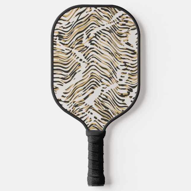 Sport Luxe Zebra - Mocha Gold Pickleball Paddle (Front)