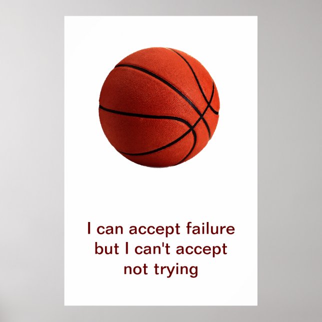 Sport Motivational Quote Basketball Poster (Front)
