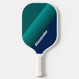 Sport Ocean Tide Stripes with Name Pickleball Paddle