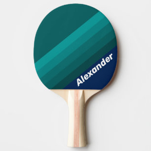 Sport Ocean Tide Stripes with Name Ping Pong Paddle
