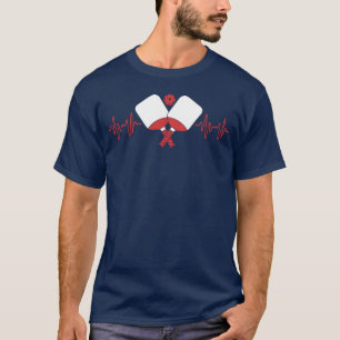 Sport Paddle Ball Pickleball Heartbeat friend funn T-Shirt