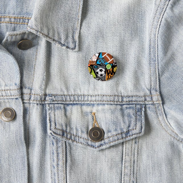 Sport Pattern With Balls 3 Cm Round Badge (In Situ)