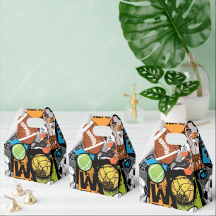 Sport Pattern With Balls Favour Box