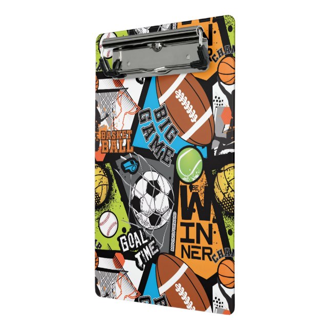Sport Pattern With Balls Mini Clipboard (Angled2)