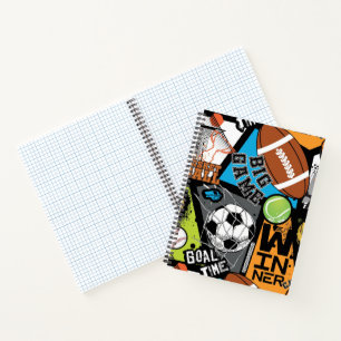 Sport Pattern With Balls Notebook