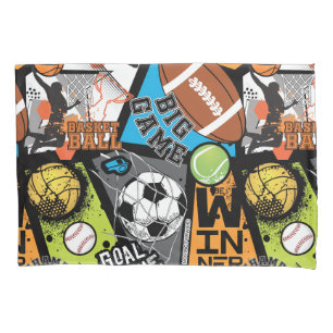 Sport Pattern With Balls Pillowcase