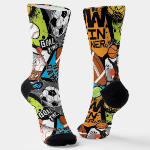 Sport Pattern With Balls Socks