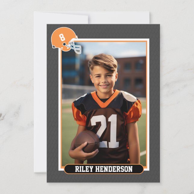 Sport Photo Football Party Birthday Invitation (Front)