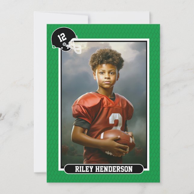Sport Photograph Football Birthday Party Invitation (Front)