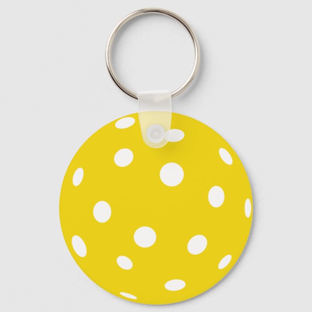 Sport Pickleball yellow ball Key Ring (Front)