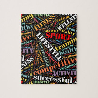 Sport related words pattern jigsaw puzzle