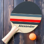 Sport Retro Nautical Rainbow Striped with Name Ping Pong Paddle<br><div class="desc">The Sport Retro Nautical Rainbow Striped Ping Pong Paddle with Name combines vibrant style and personalisation to elevate your game. The dynamic rainbow stripe design, inspired by retro nautical aesthetics, adds a bold and playful touch to every serve and smash. Perfect for players who want their paddle to stand out,...</div>