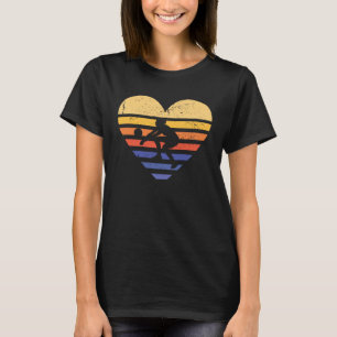 Sport Retro Sunset Heart Beach Volleyball T-Shirt