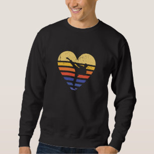 Sport Retro Sunset Heart Taekwondo Sweatshirt