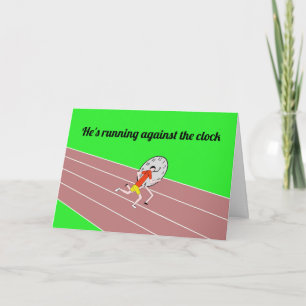sport saying running against the clock card