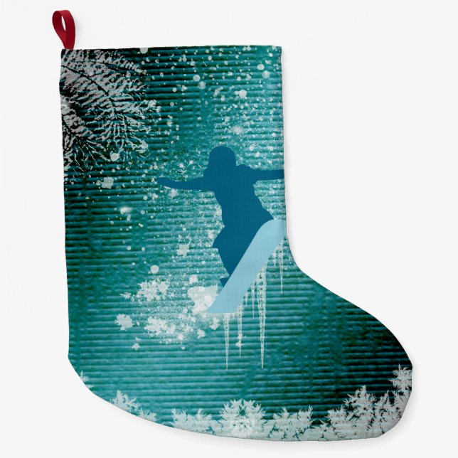 Sport, Snowboarding Large Christmas Stocking (Front)
