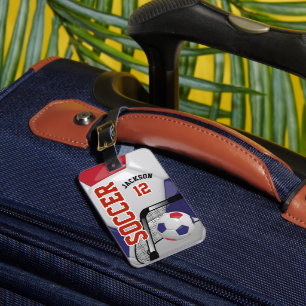 Sport Soccer - Red, White and Blue Luggage Tag