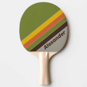 Sport Sunset Clover Striped with Name Ping Pong Paddle