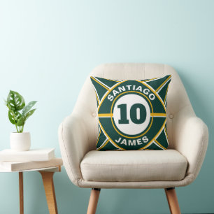 Sport Theme Green and Yellow Cushion