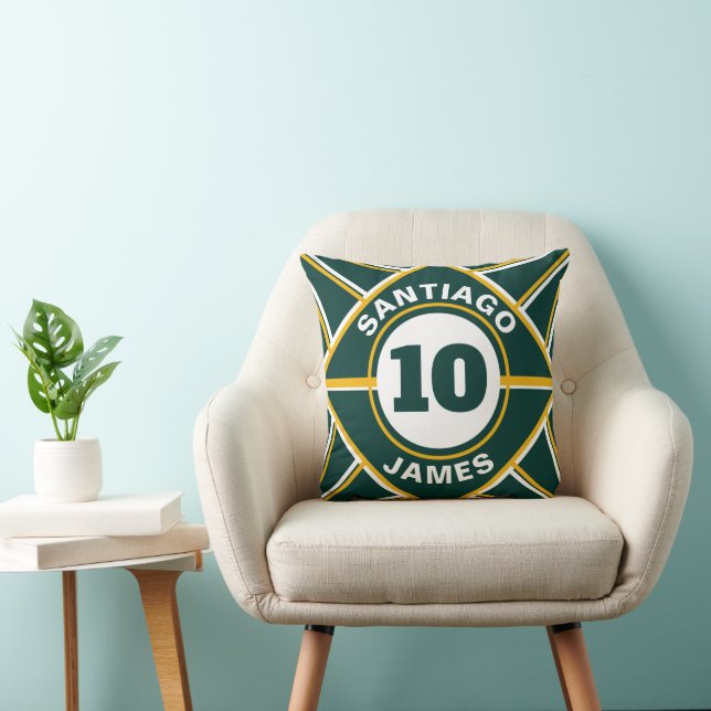 Sport Theme Green and Yellow Cushion (Chair)