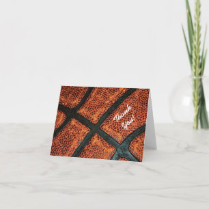 Sport Theme Thank You Old Retro Basketball Pattern Card