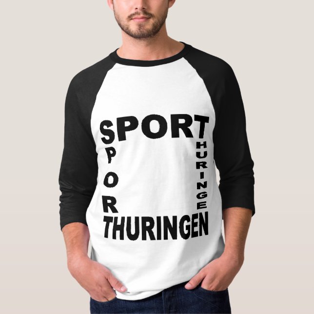SPORT THURINGEN white/black raglan T-shirt (Front)