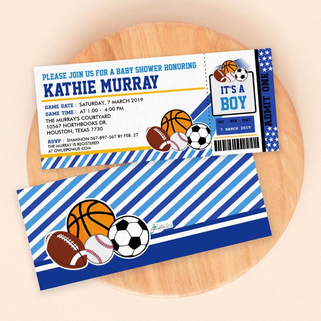 Sport Ticket Pass Baby Shower Invitation (Creator Uploaded)