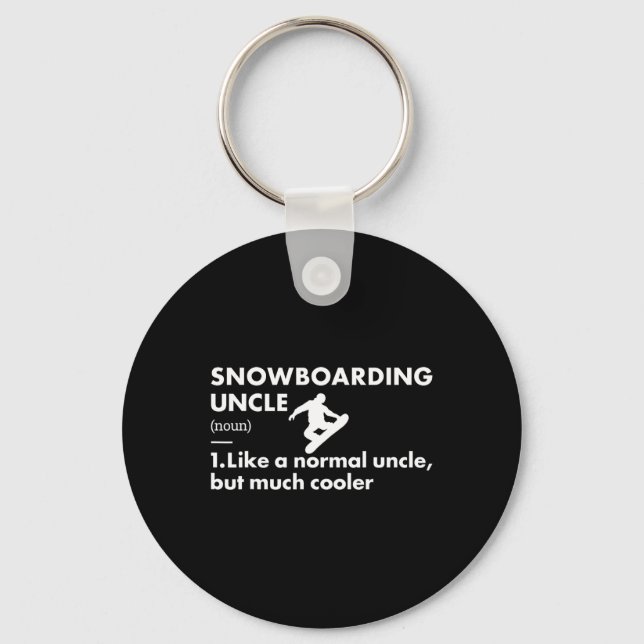 Sport Uncle Definition Snowboarding  Key Ring (Front)
