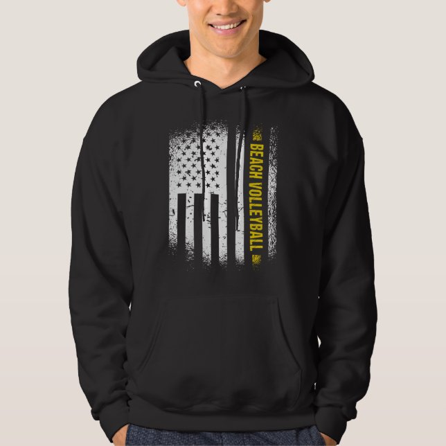 Sport Us Flag Beach Volleyball 1 Hoodie (Front)