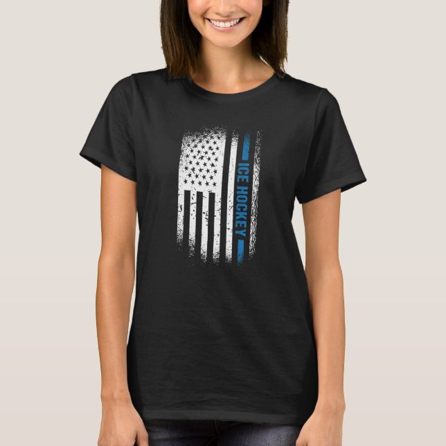 Sport Us Flag Ice Hockey Premium_5 T-Shirt (Front)