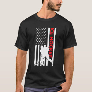 Sport Us Flag Ice Hockey T-Shirt