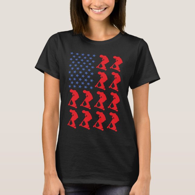 Sport Us Flag Scooter  2 T-Shirt (Front)