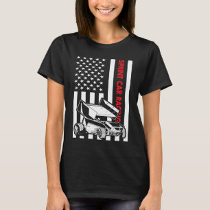 Sport Us Flag Sprint Car Racing T-Shirt