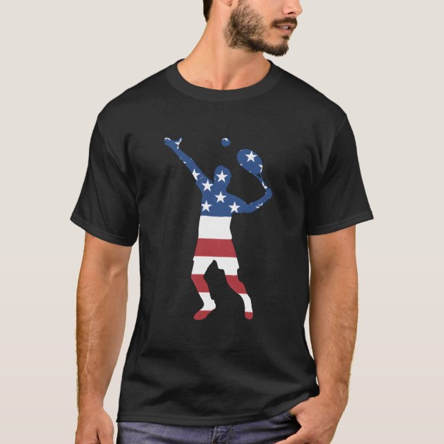 Sport Us Flag Tennis T-Shirt (Front)