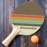 Sport Vintage Retro Rainbow Striped with Name Ping Pong Paddle<br><div class="desc">The Sport Vintage Retro Rainbow Striped Ping Pong Paddle adds a vibrant, nostalgic flair to your game. Featuring a bold rainbow stripe design, this paddle brings a playful, retro energy to every match. Personalise it with your name to make it truly yours and stand out on the table. Whether you're...</div>