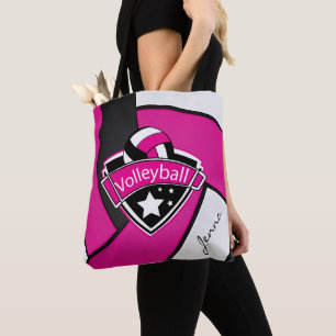 Sport Volleyball DIY Text - Pink Tote Bag