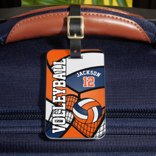Sport Volleyball 🏐 - Orange, Blue and White Luggage Tag