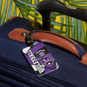Sport Volleyball 🏐 - Purple, White, Black Luggage Tag