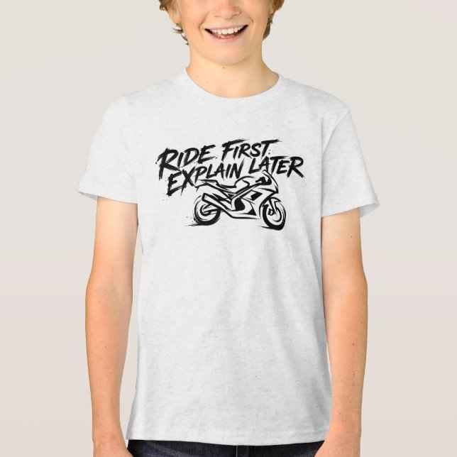 Sportbike Rider Action Mentality Tri-Blend Shirt (Front)