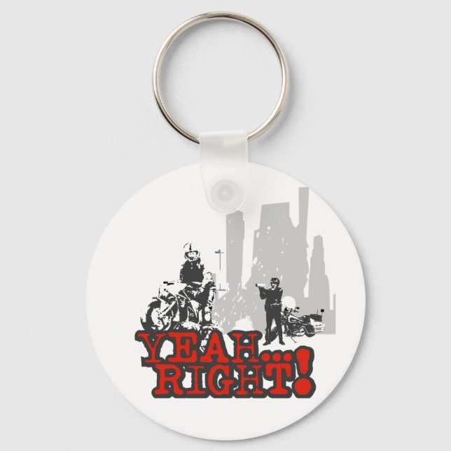 Sportbike - Yeah Right! Key Ring (Front)